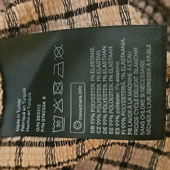 VTG H&M DIVIDED Tattersall Cropped Surplice Blouson Long Sleeve Blouse - Picture 7 of 7